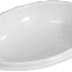 LAVABO 400X360X80 mm BIANCO CON PORTASAPONE & BICCHIERE
