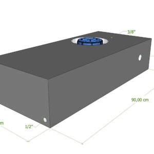 SERBATOIO 70 LT NERO 90x40x20 CM TAPPO FEMMINA VERDE