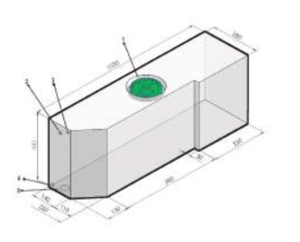 SERBATOIO 100 LT NERO 103x40x28 cm PER DUCATO X250-X290 - TAPPO FEMMINA VERDE
