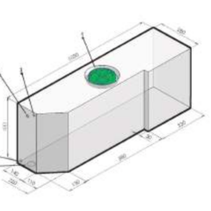 SERBATOIO 100 LT NERO 103x40x28 cm PER DUCATO X250-X290 - TAPPO FEMMINA VERDE