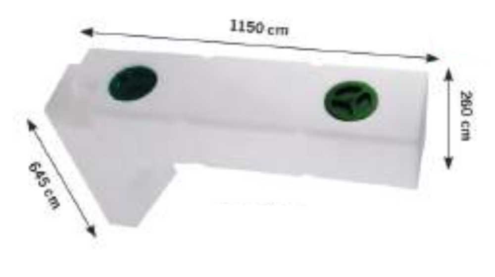 SERBATOIO 95 LT BIANCO NATURALE 115x65,5X26 cm SAGOMATO PER PASSARUOTA FURGONI DOPPIO TAPPO NERO MASCHIO