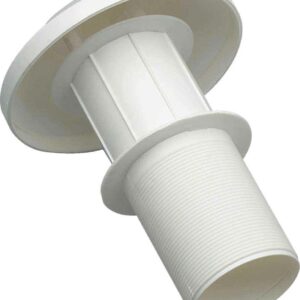 CAMINETTO X CAPPA O VENTILAZ. Ø 60mm BIANCO C/GHIERA E GUARNIZIONE