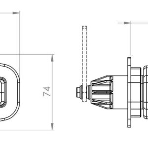 SERRATURA PORTELLONE SALINO NERA PER ROTORI ZADI/STS 150 X 70 MM