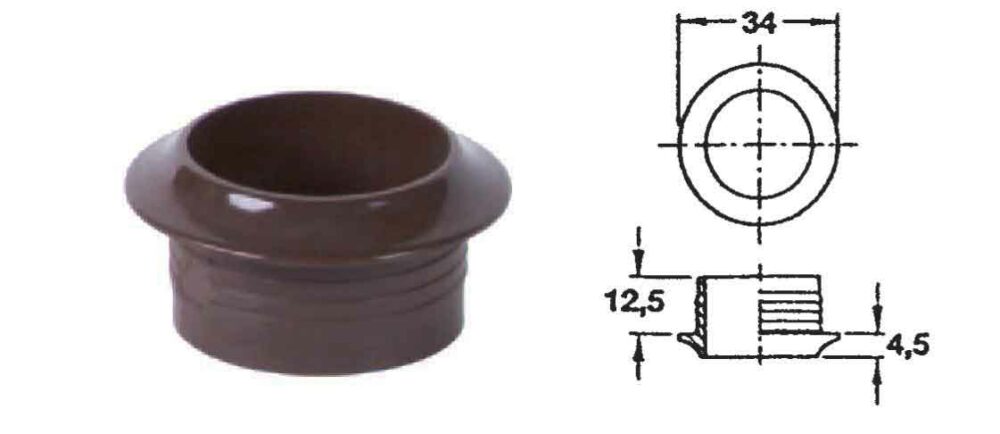 ROSETTA 16 MM BIANCA PER SERRATURA PUSH-LOCK