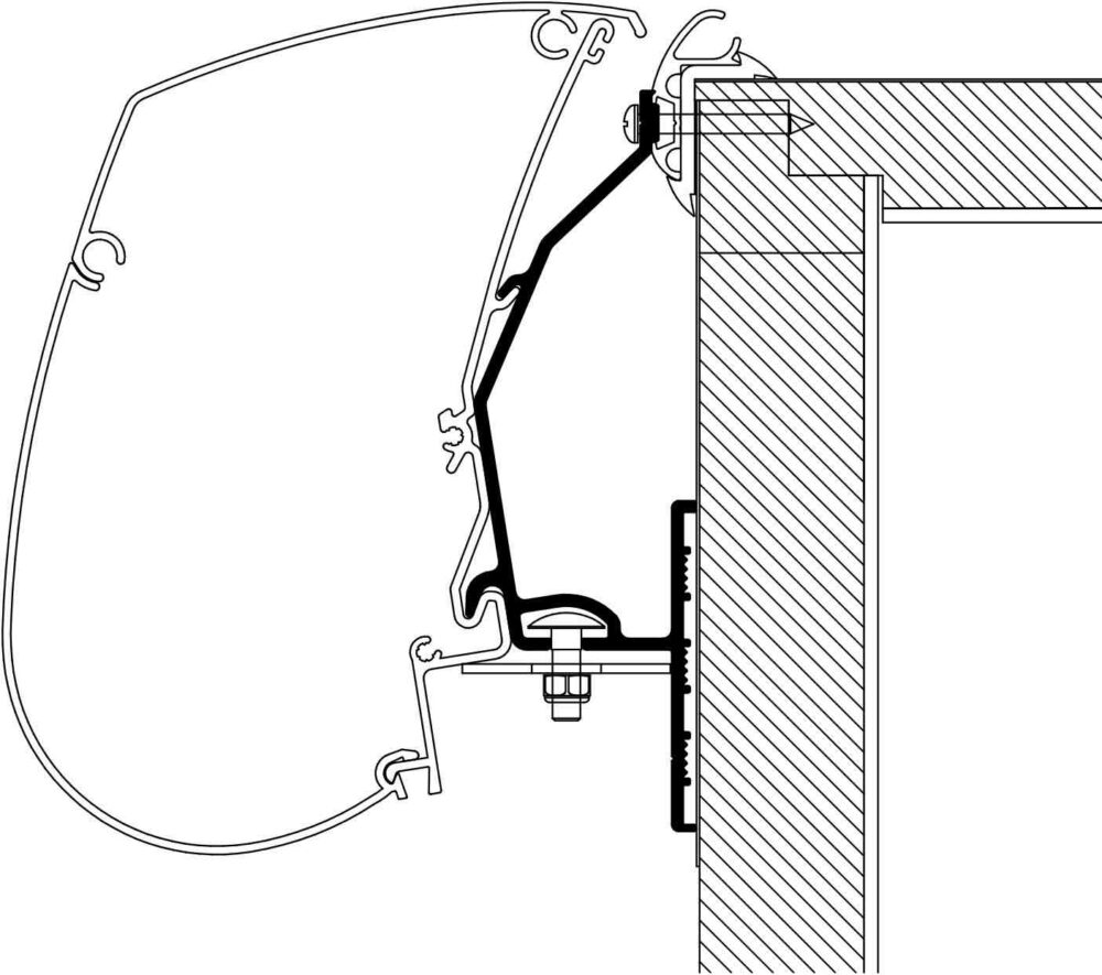KIT STAFFE CARAVAN ROOF ADAPTER (3X1MT CAD.)
