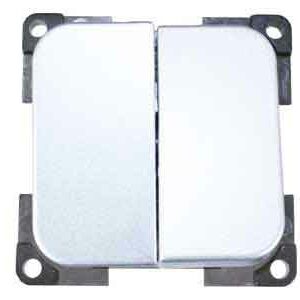 DOPPIO INTERRUTTORE UNIPOLARE C-LINE-SILVER