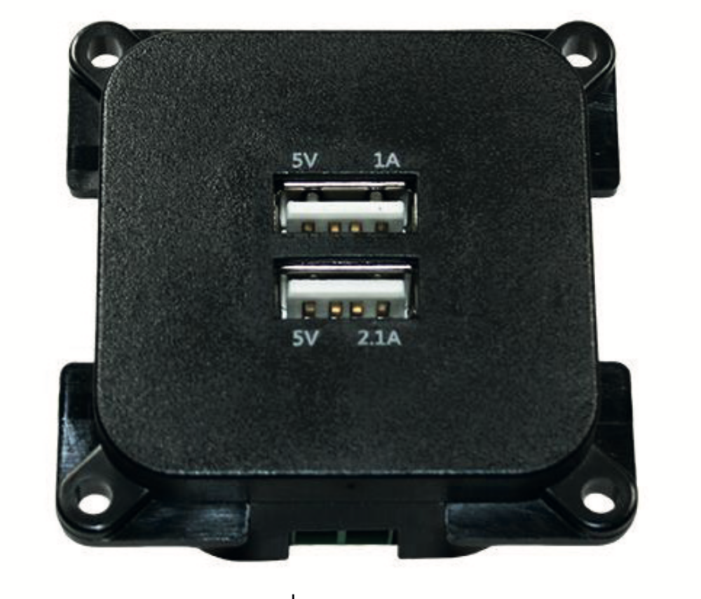 PRESA USB 5V DOPPIO INGRESSO C-LINE NERO-SILVER