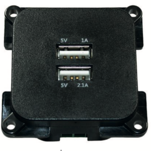 PRESA USB 5V DOPPIO INGRESSO C-LINE NERO-SILVER