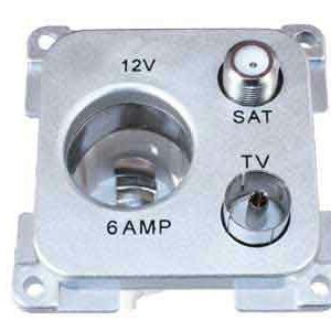 PRESA 12V STD+TV+SAT C-LINE-SILVER