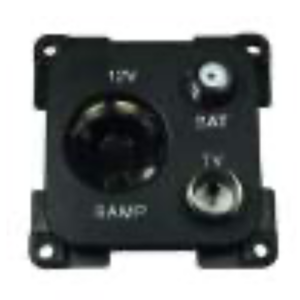 PRESA 12V STD+TV+SAT C-LINE NERO