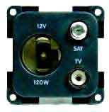 PRESA 12 V AUTO+TV+SAT MARRONE