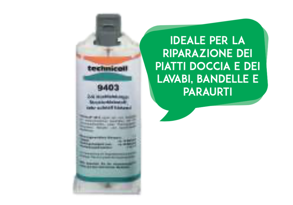 ADESIVO BICOMPONENTE TECHNICOLL 9403 PER LAVABI- BANDELLE-PIATTI DOCCIA