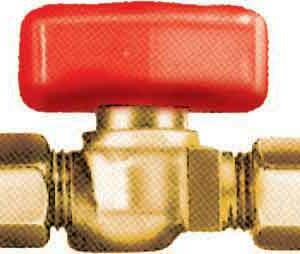 RUBINETTO GAS ATTACCO RAME DIAM.8mm