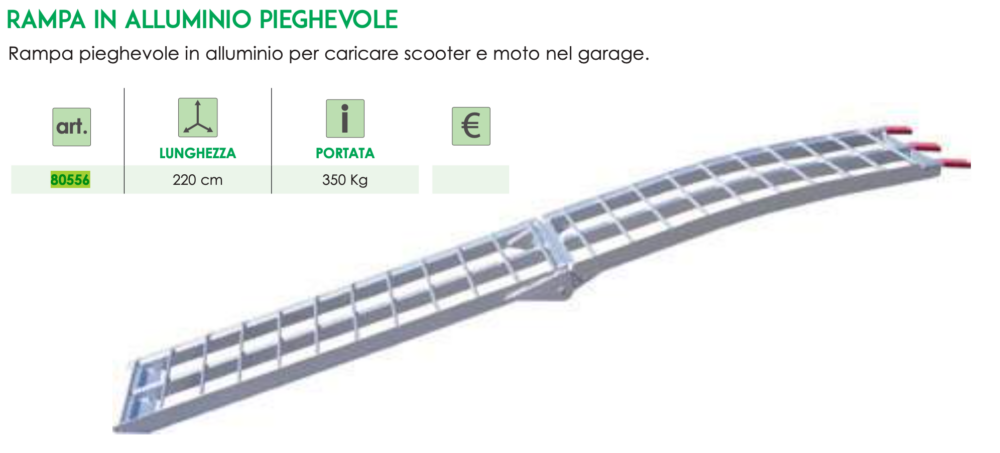 RAMPA ALU GARAGE PIEGHEVOLE X MOTO