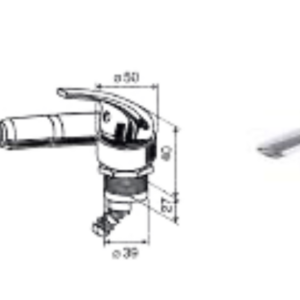 MISCELATORE DOCCIA TWIST "AT" CON MICROINTERRUTTORE CROMO
