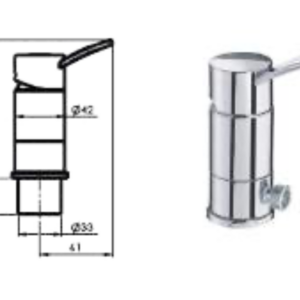 MISCELATORE DOCCIA CONTUR "AT" CON MICROINTERRUTTORE CROMO