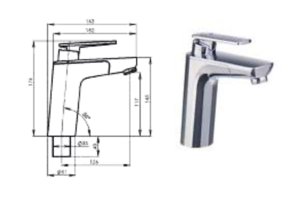 MISCELATORE BAGNO VECTOR "E5" CON MICROINTERRUTTORE CROMO