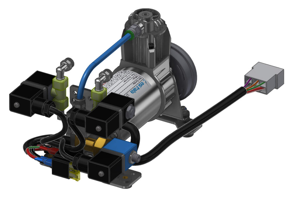 KIT AGGIUNTIVO A 12 VOLT DI GONFIAGGIO / SGONFIAGGIO DIFFERENZIATO DX/SX PER KIT SOSPENSIONI AD ARIA TOP DRIVE