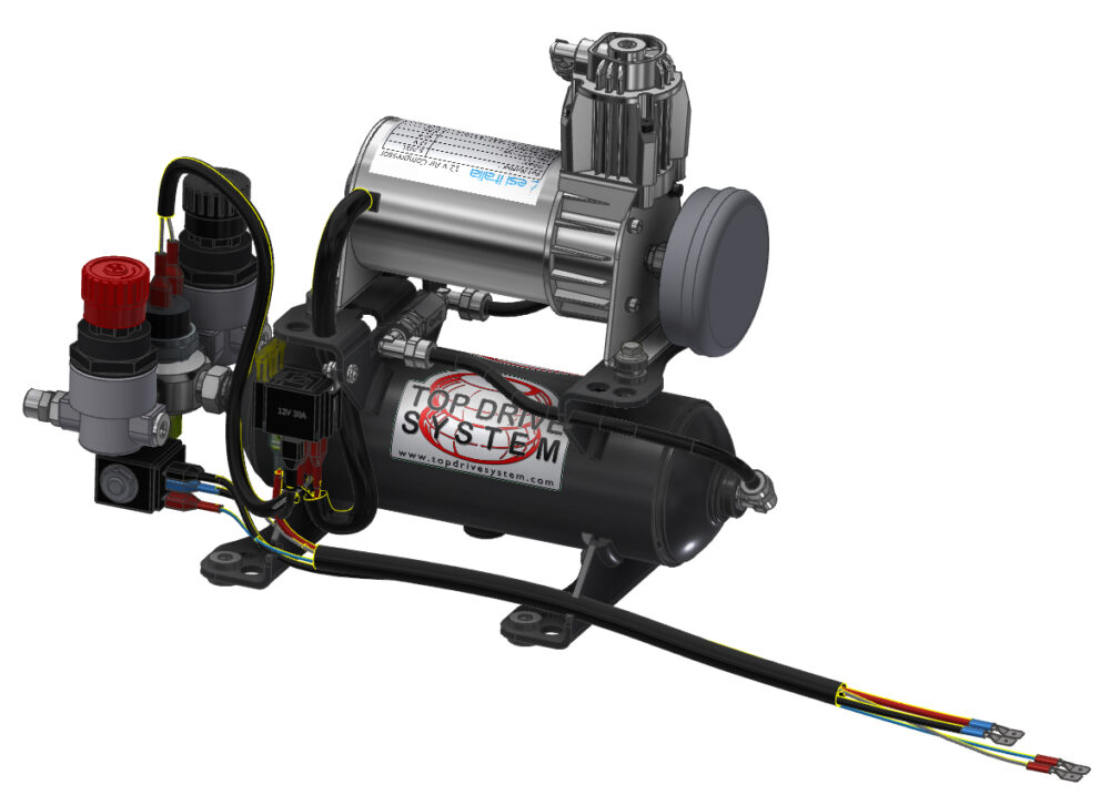 KIT AGGIUNTIVO A 12 VOLT DI GONFIAGGIO AUTOMATICO PER SOSPENSIONI AD ARIA TOP DRIVE