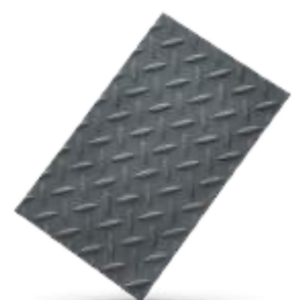 PANNELLO PAVIMENTO LAMINATO "TPO" DIAMOND PLATE GRIGIO MIS.225X125X0,37/0,53 CM