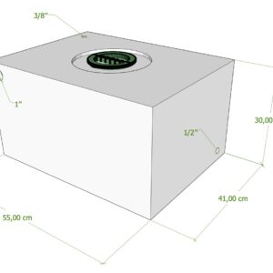 SERBATOIO 70 LT BIANCO NATURALE 55x40x30 cm TAPPO MASCHIO VERDE