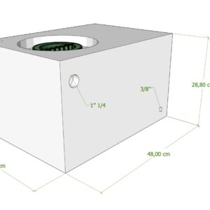 SERBATOIO 45 LT BIANCO NATURALE 48x33x28 cm TAPPO MASCHIO VERDE