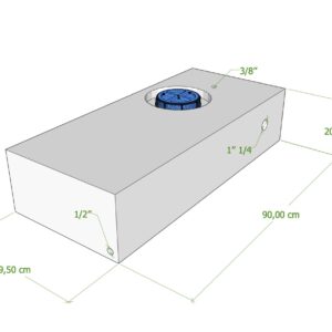 SERBATOIO 70 LT BIANCO NATURALE 90x40x20 cm TAPPO FEMMINA VERDE