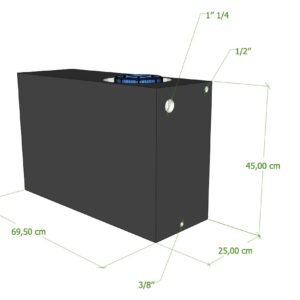 SERBATOIO 75 LT NERO 70x25x45 cm TAPPO FEMMINA VERDE