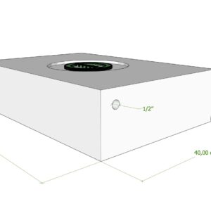 SERBATOIO 32 LT BIANCO NATURALE 40x58x14 cm TAPPO MASCHIO VERDE