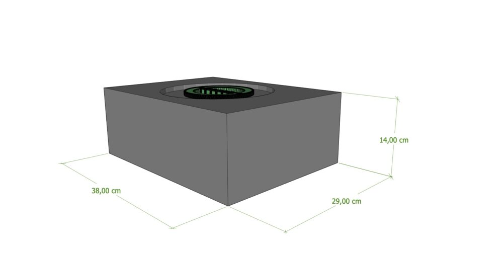 SERBATOIO 15 LT NERO 38x29x14 cm TAPPO MASCHIO VERDE