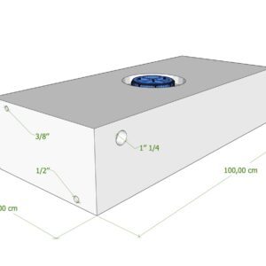 SERBATOIO 100 LT BIANCO NATURALE 100x44x23 cm TAPPO FEMMINA VERDE