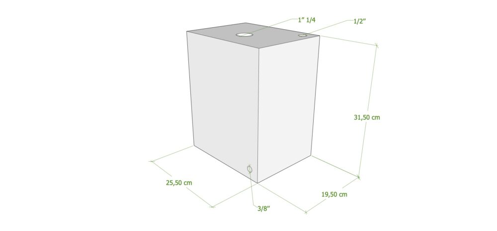 SERBATOIO 15 LT BIANCO NATURALE 25X19X31 cm
