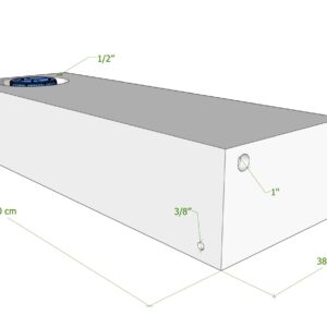 SERBATOIO 93 LT BIANCO NATURALE 112x38x22 cm TAPPO FEMMINA VERDE