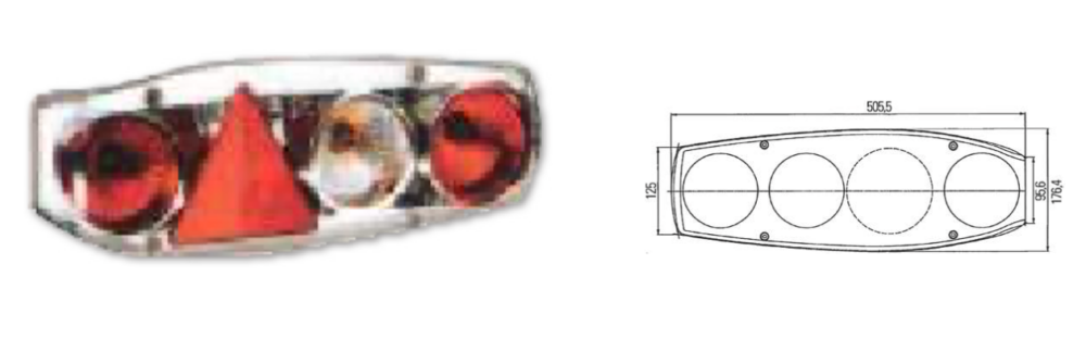 *FANALE DX CARALUNA II PLUS C/CAT.TRIANGOLARE