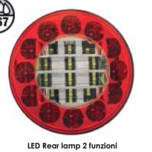 FANALE POSTERIORE LED REAR LAMP 2 FUNZIONI 10/30VOLT ROTONDO RETOMARCIA/RETRONEBBIA