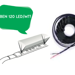 STRISCIA LED 12V 3000° K IP65 120 LED/MT 740 Lm (ROTOLO 5 MT)