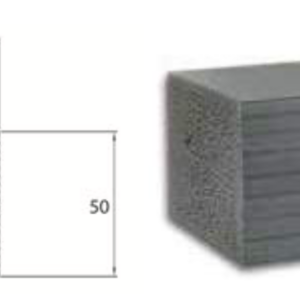 PROFILO STRUTTURALE 50X50 mm IN PVC ESPANSO "GRIGIO" (L.2,5 MT)