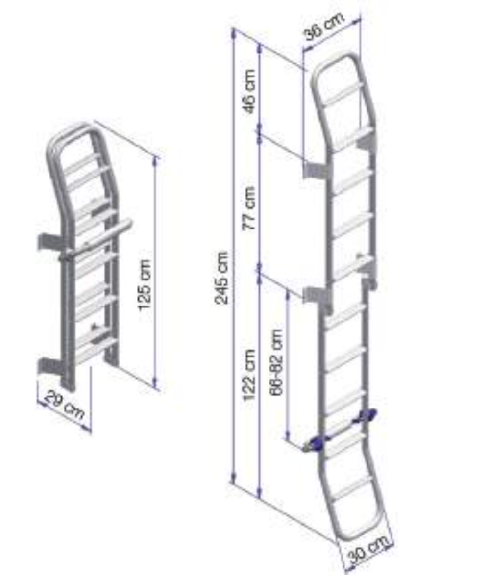 SCALETTA THULE 5+5 GRADINI LUNGH. TOTALE 245 CM (125CM CHIUSA)