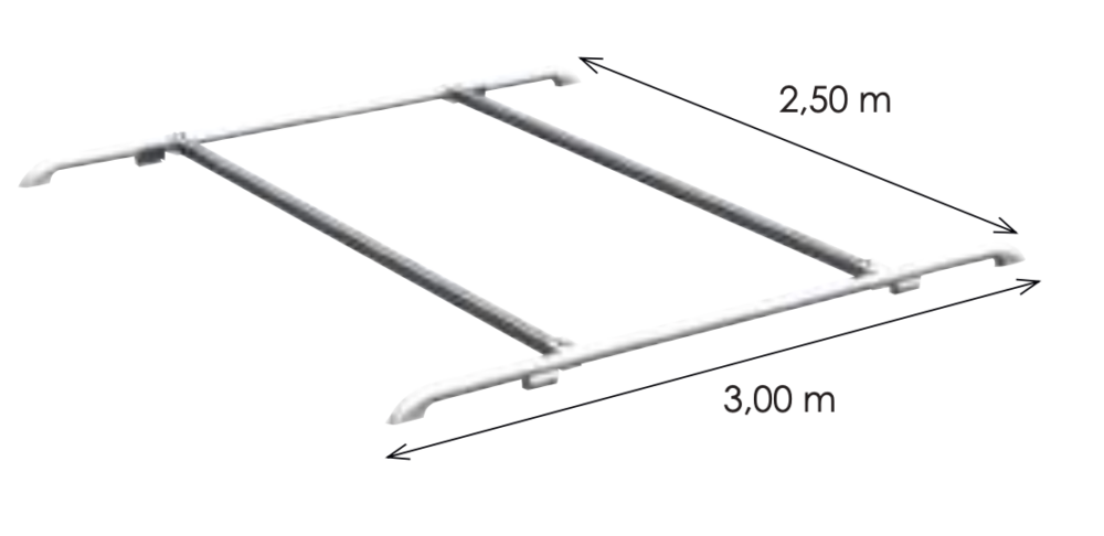 COPPIA BARRE PORTAPACCHI DELUXE THULE 3 MT GRIGIO ALU