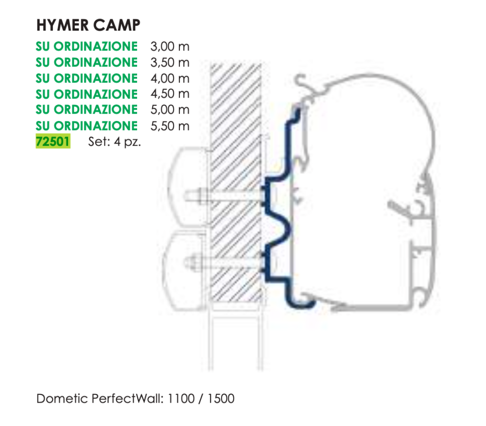 ADAPTER HYMER CAMP/ADRIA/HOBBY/BURSTNER PER DOMETIC PW1100/1500 (SET X 4 PCS)