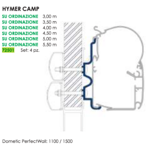 ADAPTER HYMER CAMP/ADRIA/HOBBY/BURSTNER PER DOMETIC PW1100/1500 (SET X 4 PCS)