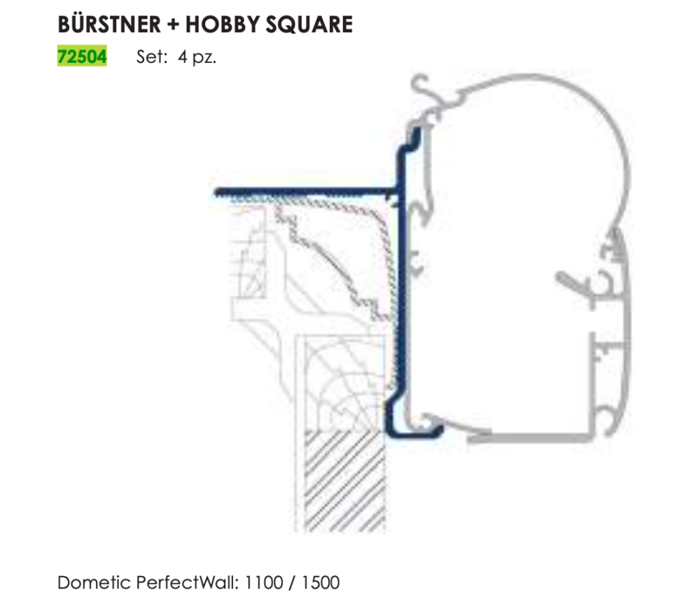 ADAPTER BURSTNER/HOBBY/BAVARIA/PILOTE PER DOMETIC PW1100/1500 (SET X 4 PCS)