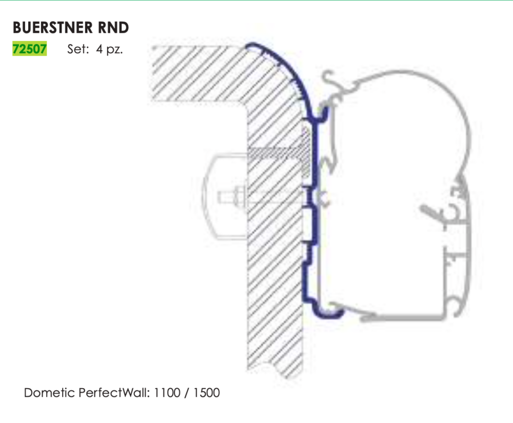ADAPTER BURSTNER AVIANO-ELEGANCE-ROUND PER DOMETIC PW1100/1500 (SET X 4 PCS)