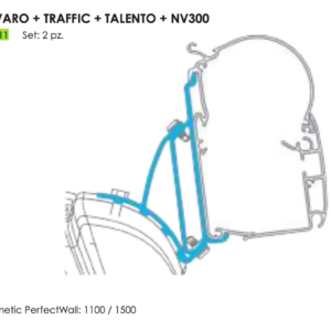 ADAPTER TALENTO/NV300/VIVARO<'18/MOVANO>'12/ TRAFIC>'17 PER DOMETIC PW1100/1500 (SET X 2 PCS)