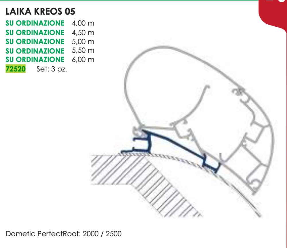 ADAPTER LAIKA KREOS 5/MOBILVETTA NAZCA PER DOMETIC PR2000/2500 (SET X 3 PCS)