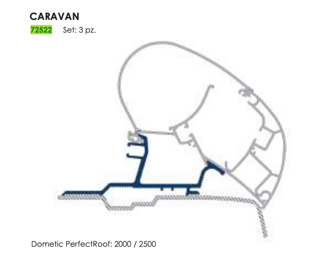 ADAPTER CARAVAN UNIVERSAL PER DOMETIC PR2000/2500 (SET X 3 PCS)