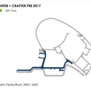 ADAPTER MB SPRINTER>'07/VW CRAFTER DAL'06 AL'17 PER DOMETIC PR2000/2500 (SET X 3 PCS)