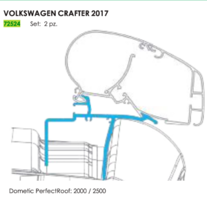 ADAPTER VW CRAFTER DAL 2017 PER DOMETIC PR2000/2500 (SET X 2 PCS)