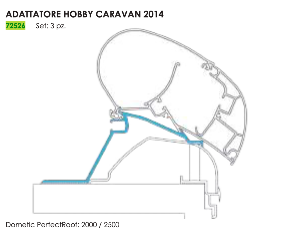 ADAPTER HOBBY CARAVAN >'14 PER DOMETIC PR2000/2500 (SET X 3 PCS)