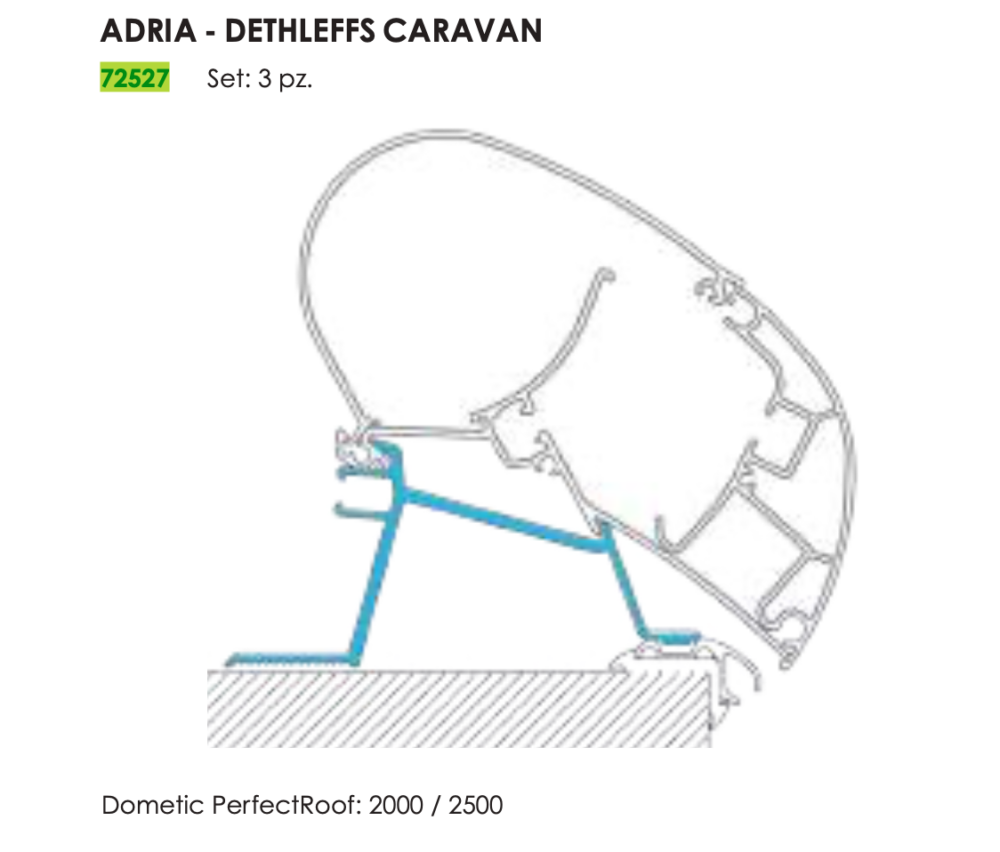 ADAPTER DETHLEFFS CARAVAN PER DOMETIC PR2000/2500 (SET X 3 PCS)